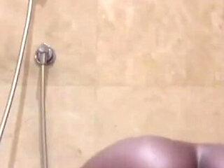 Elena Riding Her Fat Big Dildo in the Shower While Thinking About Stepdad