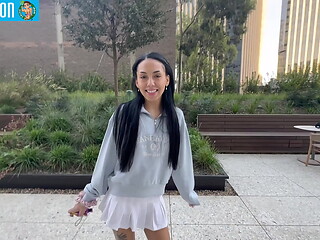 Complete Girlfriend Experience: Petite Teen Bianca Bang &quot_Put that Huge Cock in My Pussy&quot_ Public POV