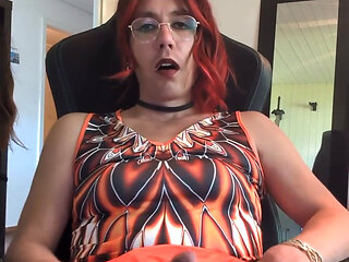 Sissy Jerking off and Eating Her Cum