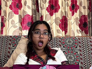 Petite Desi Mia Z reacts to hentai GTS Viper ep 1