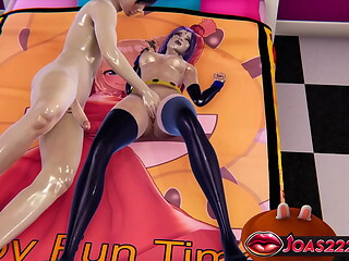 Sexy Raven Rule34  &ndash_ Big Tits With Piercings, Pussy Licking &amp_ Intense Fingering Squirt