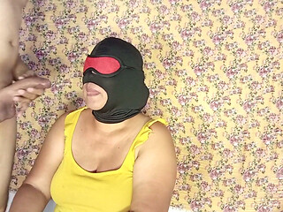 Curvy Mature Desi Blindfolded Sucks Cock Hard Then Anal