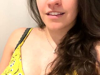 Kinky moist taco brunette anal toy play during masturbating