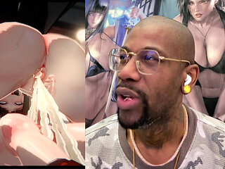 Anime Transgender Girl Cumming so Fucking Hard in a Tight Bald Pussy Slut