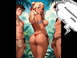 Comic Animado perdida en la jungla
