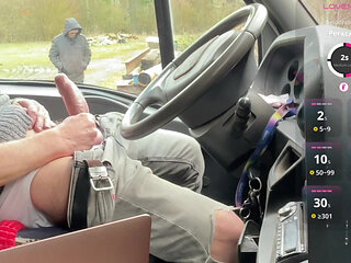 Rest Area Tease in My Truck - Spontaneous Encounter