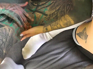 POV Threesome Hot Gothic Girls with Glasses Anal, ATM, Facial