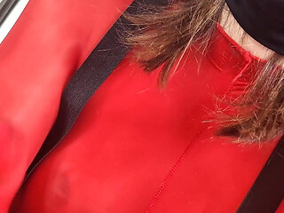 POV Elena Clark Full Red Encasement Sex