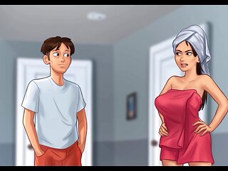 Stepsister Jenny's camshow in her swimsuit during summertime saga