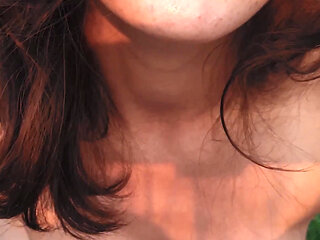 Real Beautiful Sex in Nature in the Middle of the Field with a Cute Brunette Giving a Gentle Blowjob, Ready for Penetration