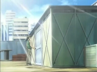 Hentai teen fucks cutie in storage room