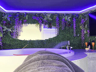 No Panties - Hot sexy Latina petite wife in the bathroom prepares the jacuzzi