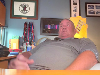 Jerking and Busting a load on desk