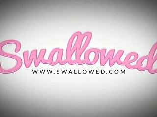 SWALLOWED Aidra Fox and Marley Brinx gagging on big fat...