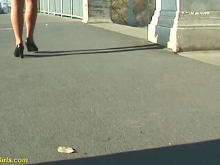 Peeing on outdoor stairway