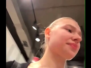 Crazy masturbating on changing room