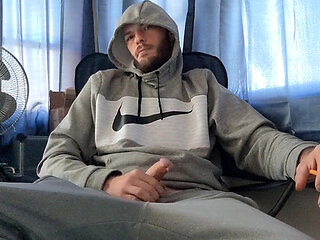 Making My Soft Cock Hard. Smoking and Edging