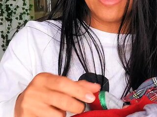 Amateur blondie solo anal masturbation