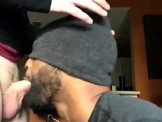 Black Man Swallows White Cum