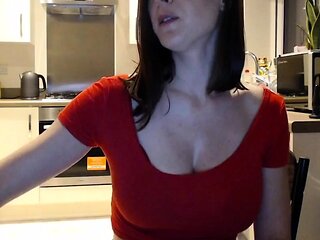 Hot brunette amateur MILF rides hubbys cock