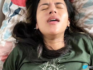 Neighbor Caught Masturbating On Shared Couch - Latina Teen Solo Orgasm