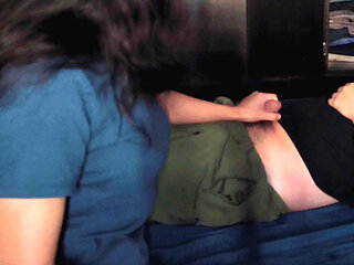 Sneaking Into My Stepdad's Room to Touch His Cock