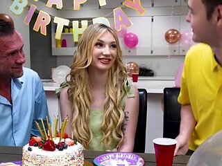 Deviant daddy fucks with passion her once she turned 18