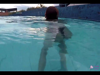 Horny, Swimming Naked in the Pool.