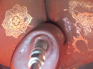 Big Black Booty Fucked by Butt Machine