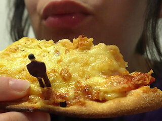 Giantess Pizza Dinner Takes a Wild Turn Tiny Man Becomes the Topping