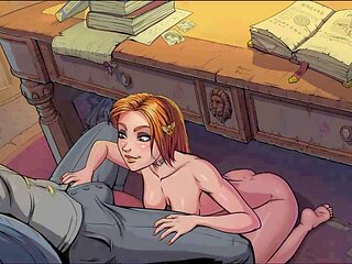 Cartoon headmaster gets busy with a schoolgirl in the magical world of Harry Potter