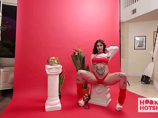 BTS - Big-Boobed Brunette Luna Baby Hooks Up With Bryan Gozzling!
