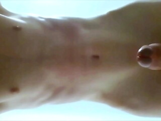 Skinny boy gets horny while doing press-ups