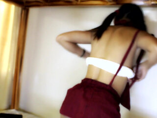 Solo asian college teasing with favorite sex toy