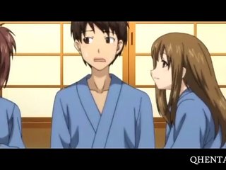 Hentai onsen fucked in a threesome