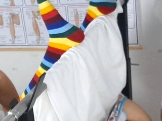 Girl for the First Time at the Gynecologist.