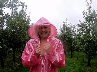 Lucy's Transparent Rainwear & Outdoor Public Pussy Tease