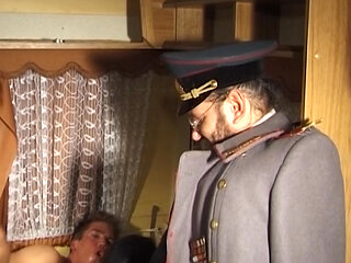 Nasty German bitch DPed in the trailer