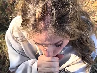 Czech amateur blowjob and fucking POV in public