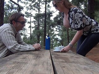 Hot brunette big boobs toying pink pussy