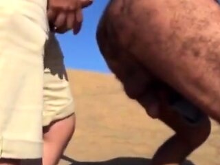 Bareback Outdoor Adventure With A Stranger On A Dune