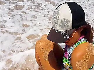 Sandy Ass N But Plug Adventure At Public Beach