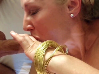 Amateur Blonde Mature Wife Enjoys Sex Half Naked