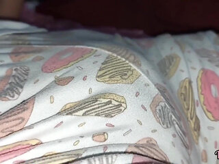 Step sister spreads her legs to caress her pussy