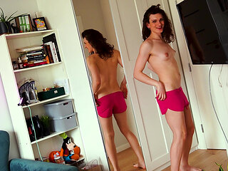 Tiny Tranny Can't Stop Teasing