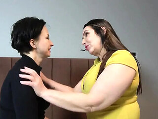 Lesbian Doggy Style Fuck with Wanilianna and Josephine James - Hairy BBW Strapon Action