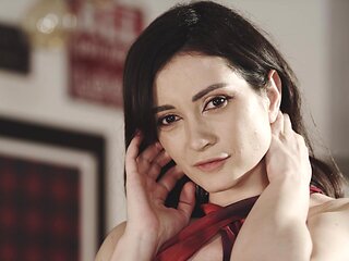 Brunette beauty Valentina Bianco enjoys passionate sex with her boyfriend in a steamy scene.