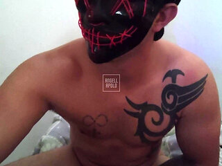 Solo man- crooked cock straight man banging his morning handjob