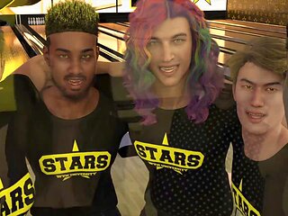 Busty cartoon characters in wild ecchi scenes