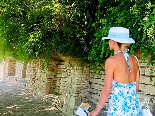 Visiting a castle in beatiful sea promenade town holiday VLOG